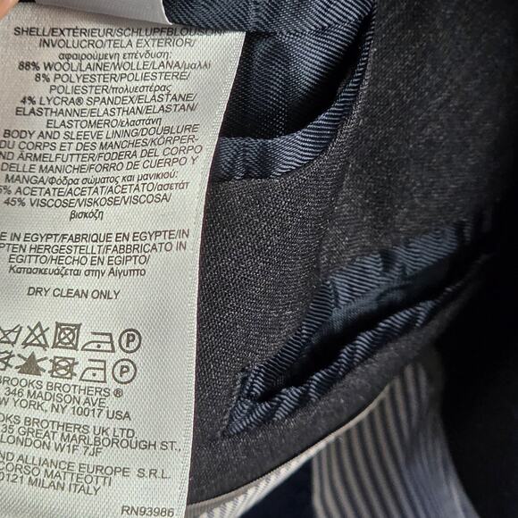 Brooks Brothers Blazer Sport Coat Mens 42R Gray Fitzgerald Fit 346 Explorer Wool - Picture 14 of 14